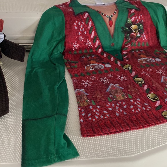 Women’s Ugly Christmas Sweater in a long sleeve Tshirt - Picture 2 of 5